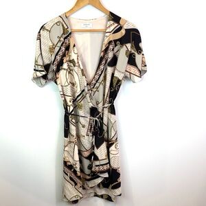 Aritzia Babaton Beige and Black Patterned Mini Dress size S